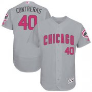 Wholesale Cheap Cubs #40 Willson Contreras Grey Flexbase Authentic Collection Mother's Day Stitched MLB Jersey