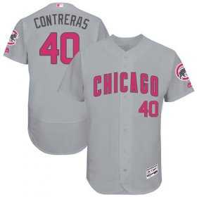 Wholesale Cheap Cubs #40 Willson Contreras Grey Flexbase Authentic Collection Mother\'s Day Stitched MLB Jersey