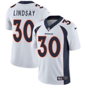 Wholesale Cheap Nike Broncos #30 Phillip Lindsay White Men\'s Stitched NFL Vapor Untouchable Limited Jersey