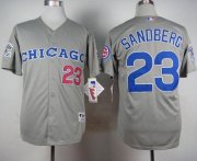 Wholesale Cheap Cubs #23 Ryne Sandberg Grey 1990 Turn Back The Clock Stitched MLB Jersey