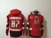 Wholesale Cheap Men's Tampa Bay Buccaneers #87 Rob Gronkowski NEW Red Pocket Stitched NFL Pullover Hoodie