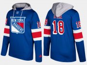 Wholesale Cheap Rangers #18 Marc Staal Blue Name And Number Hoodie