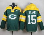 Wholesale Cheap Nike Packers #15 Bart Starr Green Player Pullover NFL Hoodie