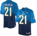 Wholesale Cheap Nike Chargers #21 LaDainian Tomlinson Electric Blue/Navy Blue Men's Stitched NFL Elite Fadeaway Fashion Jersey