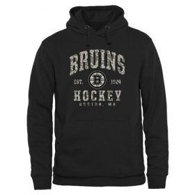 Wholesale Cheap Men\'s Boston Bruins Black Camo Stack Pullover Hoodie