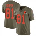 Wholesale Cheap Nike Browns #81 Austin Hooper Olive Men's Stitched NFL Limited 2017 Salute To Service Jersey