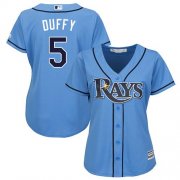 Wholesale Cheap Rays #5 Matt Duffy Light Blue Alternate Women's Stitched MLB Jersey