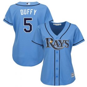 Wholesale Cheap Rays #5 Matt Duffy Light Blue Alternate Women\'s Stitched MLB Jersey