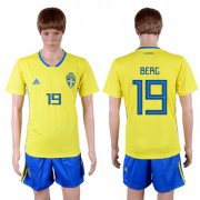 Wholesale Cheap Sweden #19 Berg Home Soccer Country Jersey