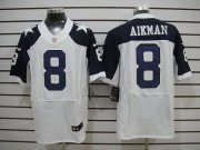 Wholesale Cheap Nike Cowboys #8 Troy Aikman White Thanksgiving Throwback Men's Stitched NFL Elite Jersey