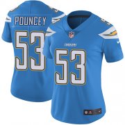 Wholesale Cheap Nike Chargers #53 Mike Pouncey Electric Blue Alternate Women's Stitched NFL Vapor Untouchable Limited Jersey