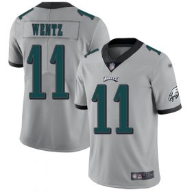 Wholesale Cheap Nike Eagles #11 Carson Wentz Silver Men\'s Stitched NFL Limited Inverted Legend Jersey