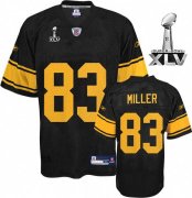 Wholesale Cheap Steelers #83 Heath Miller Black With Yellow Number Super Bowl XLV Stitched NFL Jersey