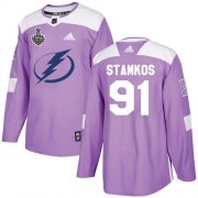 Wholesale Cheap Adidas Lightning #91 Steven Stamkos Purple Authentic Fights Cancer 2020 Stanley Cup Final Stitched NHL Jersey