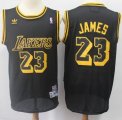 Wholesale Cheap Los Angeles Lakers #23 LeBron James Black Throwback Stitched NBA Jersey