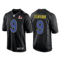Wholesale Cheap Men's Los Angeles Rams #9 Matthew Stafford 2022 Black Super Bowl LVI Game Stitched Jersey