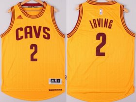 Wholesale Cheap Cleveland Cavaliers #2 Kyrie Irving Revolution 30 Swingman 2014 New Yellow Jersey