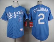 Wholesale Cheap Royals #2 Alcides Escobar Light Blue Alternate 1 Cool Base Stitched MLB Jersey