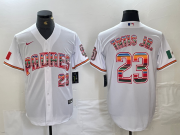 Cheap Men's San Diego Padres #23 Fernando Tatis Jr Mexico White Cool Base Stitched Baseball Jersey