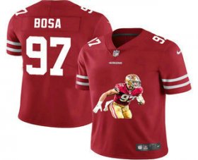 Wholesale Cheap Men\'s San Francisco 49ers #97 Nick Bosa Red Player Portrait Edition 2020 Vapor Untouchable Stitched NFL Nike Limited Jersey