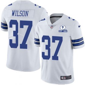 Wholesale Cheap Nike Cowboys #37 Donovan Wilson White Men\'s Stitched With Established In 1960 Patch NFL Vapor Untouchable Limited Jersey