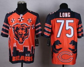 Wholesale Cheap Nike Bears #75 Kyle Long Orange Men\'s Stitched NFL Elite Noble Fashion Jersey