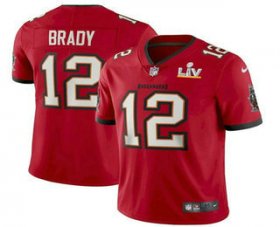 Wholesale Cheap Men\'s Tampa Bay Buccaneers #12 Tom Brady Red 2021 Super Bowl LV Vapor Untouchable Stitched Nike Limited NFL Jersey