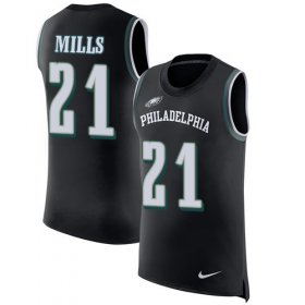 Wholesale Cheap Nike Eagles #21 Jalen Mills Black Alternate Men\'s Stitched NFL Limited Rush Tank Top Jersey