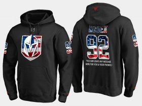 Wholesale Cheap Golden Knights #92 Tomas Nosek NHL Banner Wave Usa Flag Black Hoodie