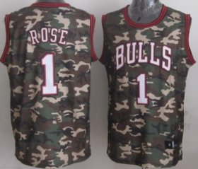 Wholesale Cheap Chicago Bulls #1 Derrick Rose Camo Fashion Jersey