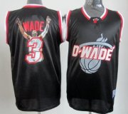 Wholesale Cheap Miami Heat #3 Dwyane Wade Black Notorious Fashion Jersey