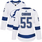 Cheap Adidas Lightning #55 Braydon Coburn White Road Authentic Women's Stitched NHL Jersey