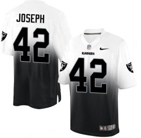 Wholesale Cheap Nike Raiders #42 Karl Joseph White/Black Men\'s Stitched NFL Elite Fadeaway Fashion Jersey