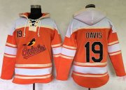 Wholesale Cheap Orioles #19 Chris Davis Orange Sawyer Hooded Sweatshirt MLB Hoodie