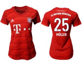 Wholesale Cheap Women\'s Bayern Munchen #25 Muller Home Soccer Club Jersey