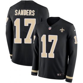 Wholesale Cheap Nike Saints #17 Emmanuel Sanders Black Team Color Youth Stitched NFL Limited Therma Long Sleeve Jersey