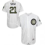 Wholesale Cheap Cubs #21 Sammy Sosa White(Blue Strip) Flexbase Authentic Collection Memorial Day Stitched MLB Jersey