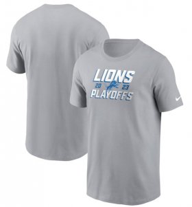 Cheap Men\'s Detroit Lions Gray 2023 Playoffs Iconic T-Shirt