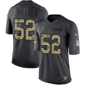 Wholesale Cheap Nike 49ers #52 Patrick Willis Black Youth Stitched NFL Limited 2016 Salute to Service Jersey