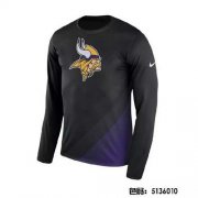 Wholesale Cheap Men's Minnesota Vikings Nike Black Sideline Legend Prism Performance Long Sleeve T-Shirt