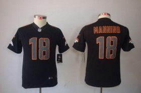 Wholesale Cheap Nike Broncos #18 Peyton Manning Black Impact Youth Stitched NFL Limited Jersey