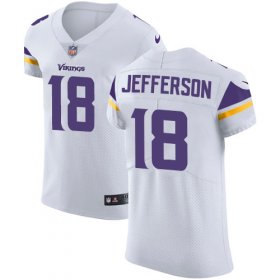 Wholesale Cheap Nike Vikings #18 Justin Jefferson White Men\'s Stitched NFL New Elite Jersey