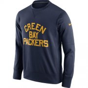 Wholesale Cheap Men's Green Bay Packers Nike Navy Circuit Alternate Sideline Performance Sweatshirt
