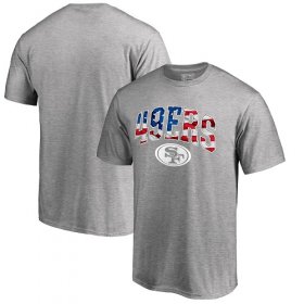 Wholesale Cheap Men\'s San Francisco 49ers Pro Line by Fanatics Branded Heathered Gray Banner Wave T-Shirt