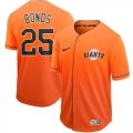 Wholesale Cheap Nike Giants #25 Barry Bonds Orange Fade Authentic Stitched MLB jerseys