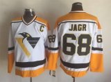Cheap Men's Pittsburgh Penguins #68 Jaromir Jagr White CCM Vintage Throwback Jersey