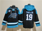 Cheap Men's Carolina Panthers #19 Adam Thielen Black Ageless Must-Have Lace-Up Pullover Hoodie