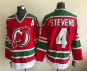 Cheap Men's New Jersey Devils #4 Scott Stevens Red Stitched Jersey
