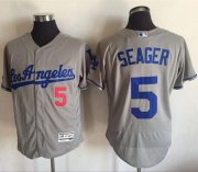 Wholesale Cheap Dodgers #5 Corey Seager Grey Flexbase Authentic Collection Road Stitched MLB Jersey