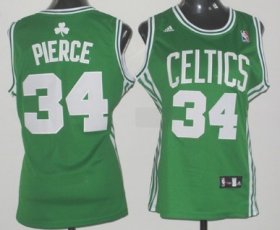 Wholesale Cheap Boston Celtics #34 Paul Pierce White Green Womens Jersey